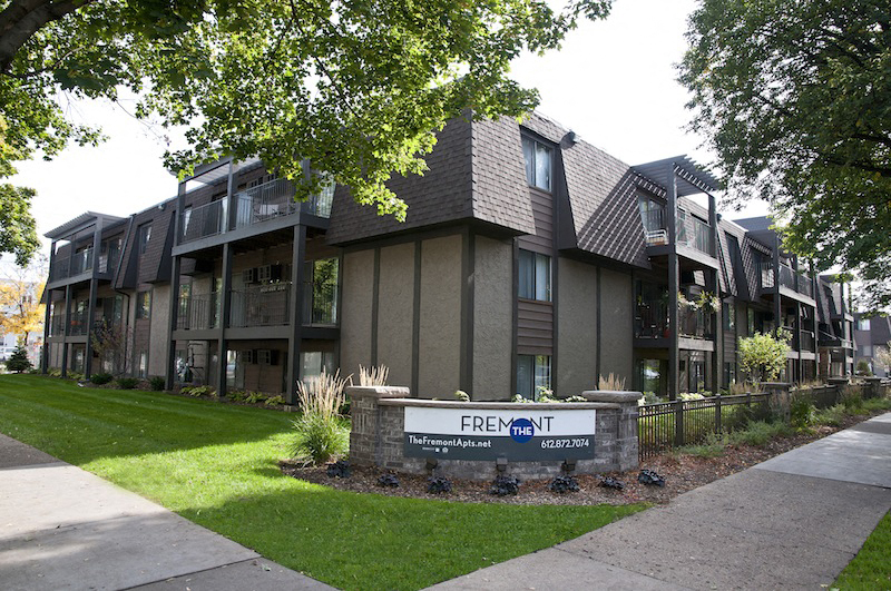 a building with a sign in front of it